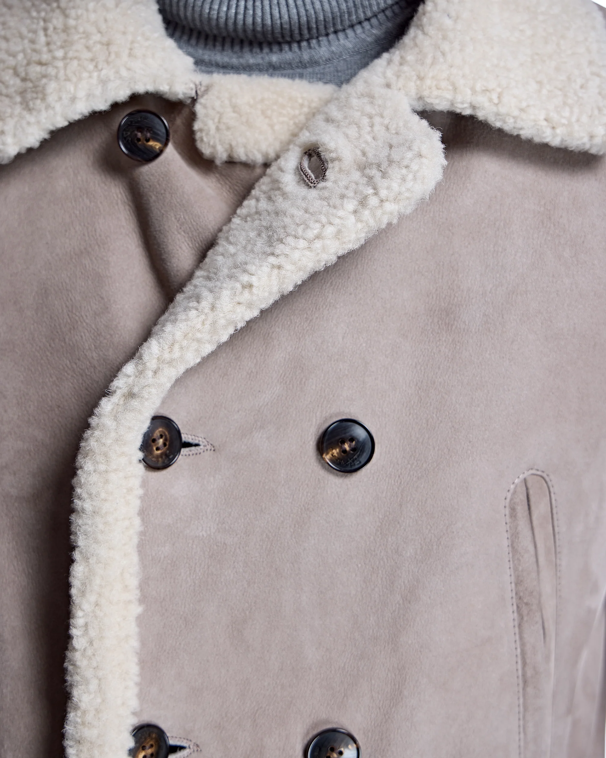 Men's Shearling Peacoat - Image 9