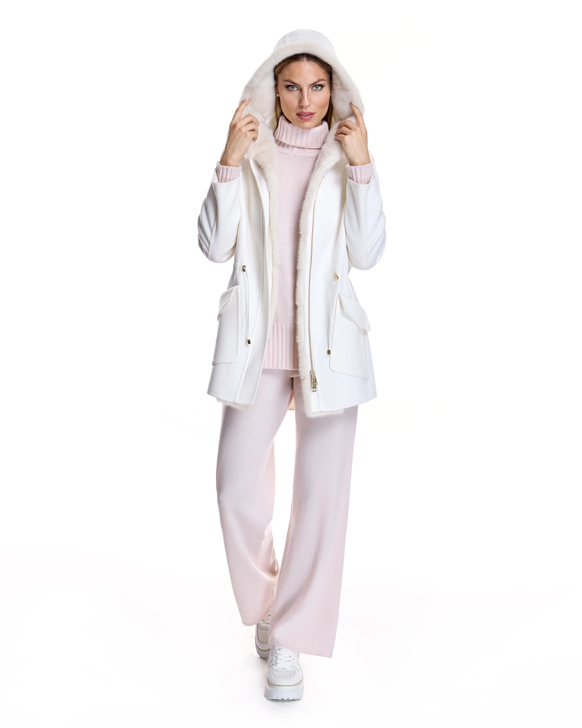 Wool blend Parka with Mink Trim - Image 3