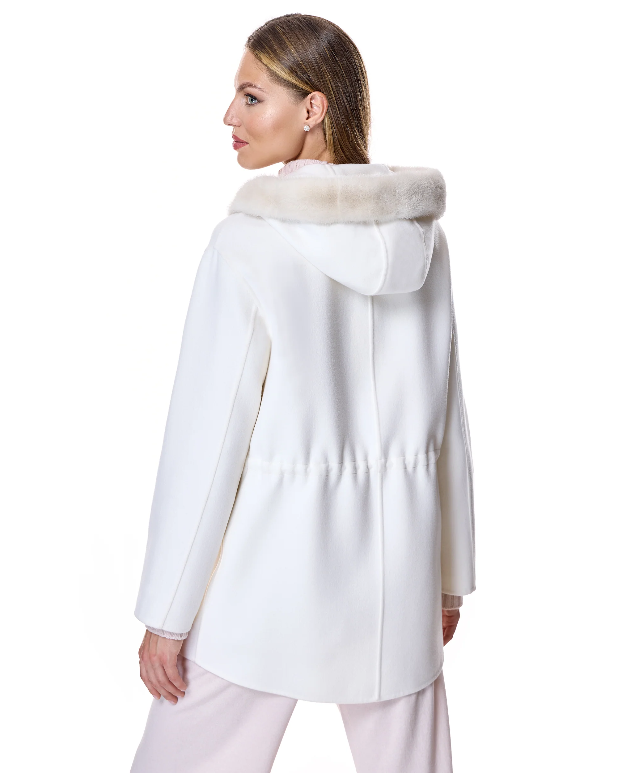 Wool blend Parka with Mink Trim - Image 5