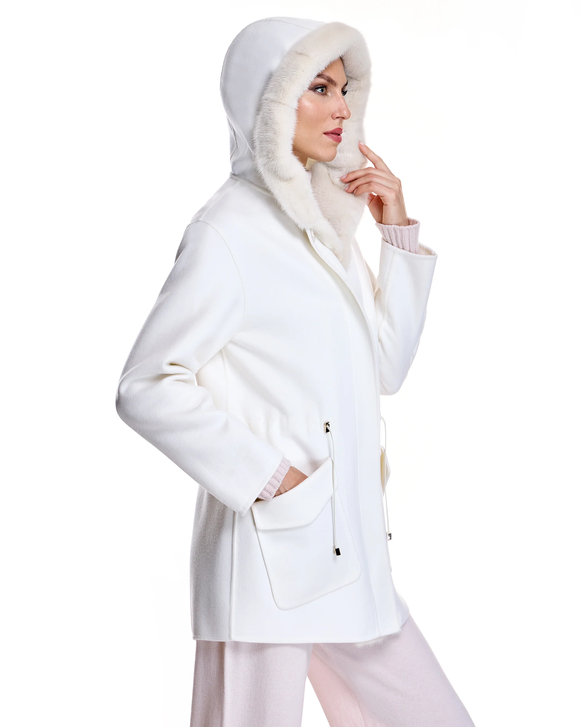 Wool blend Parka with Mink Trim - Image 6